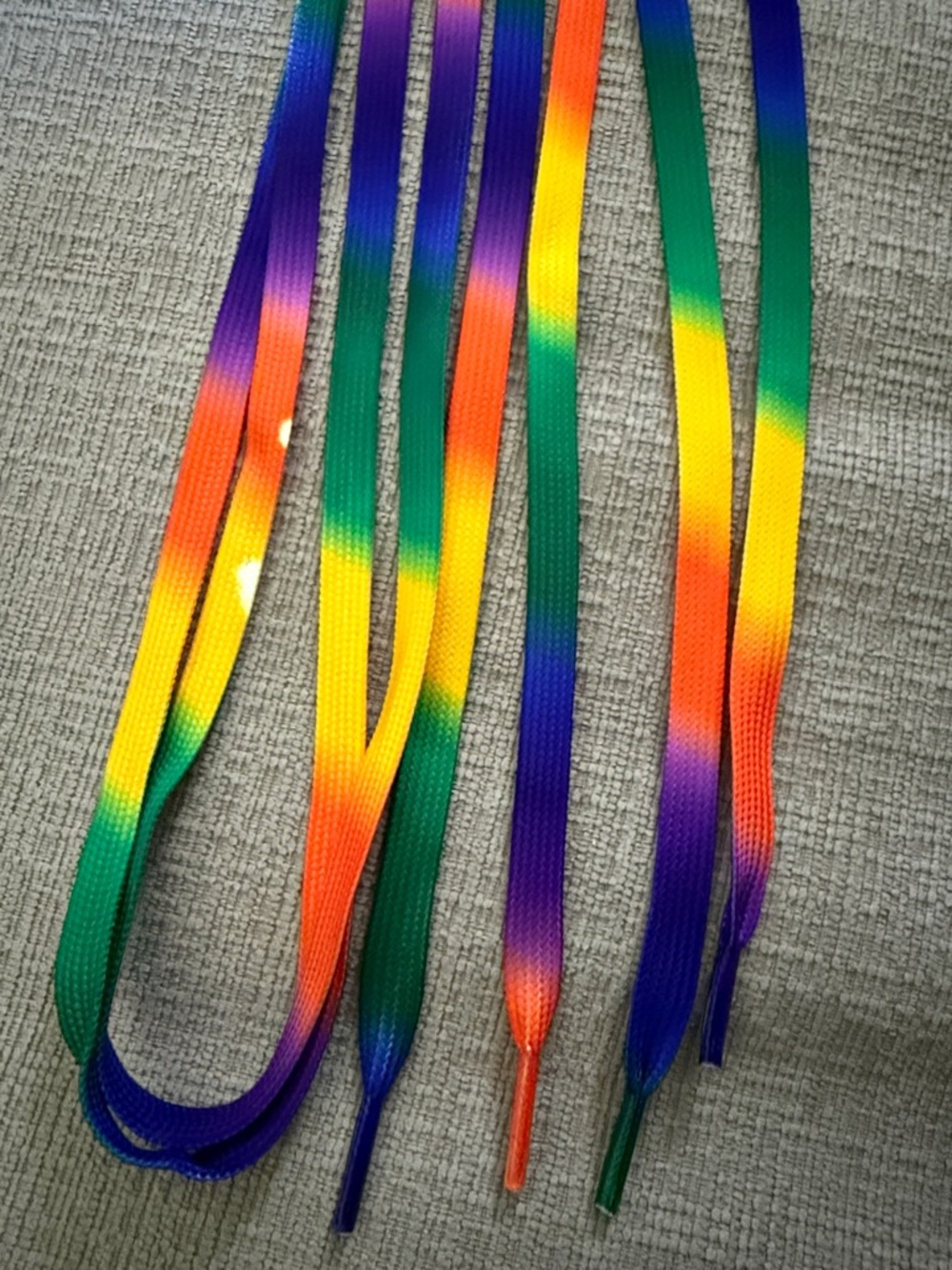 Bright Rainbow Ombre Shoe Laces - Picture 3 of 3